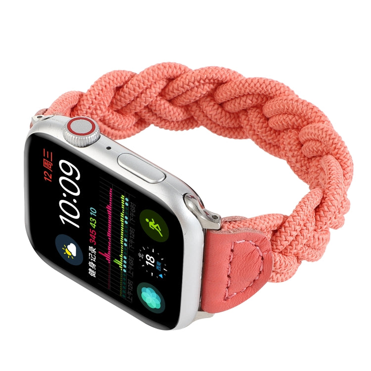 Elastic Woven Watch Band For Apple Watch Ultra 49mm&Watch Ultra 2 49mm / Series 9&8&7 45mm / SE 3&SE 2&6&SE&5&4 44mm / 3&2&1 42mm, Length:120mm(Watermelon Red) - Watch Bands by buy2fix | Online Shopping UK | buy2fix