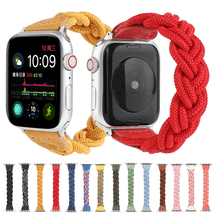 Elastic Woven Watch Band For Apple Watch Ultra 49mm&Watch Ultra 2 49mm / Series 9&8&7 45mm / SE 3&SE 2&6&SE&5&4 44mm / 3&2&1 42mm, Length:120mm(Black White) - Watch Bands by buy2fix | Online Shopping UK | buy2fix