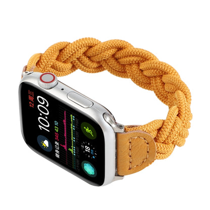 Elastic Woven Watch Band For Apple Watch Ultra 49mm&Watch Ultra 2 49mm / Series 9&8&7 45mm / SE 3&SE 2&6&SE&5&4 44mm / 3&2&1 42mm, Length:160mm(Yellow) - Watch Bands by buy2fix | Online Shopping UK | buy2fix