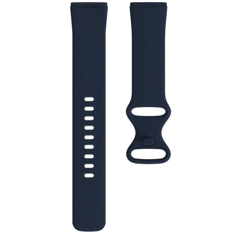 For Fitbit Versa 3 / Sense Silicone Watch Band, Size: S(Navy Blue) - Watch Bands by buy2fix | Online Shopping UK | buy2fix