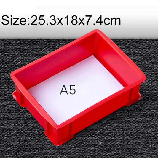 Thick Multi-function Material Box Brand New Flat Plastic Parts Box Tool Box, Size: 25.3cm x 18cm x 7.4cm(Red) - Storage Bags & Boxes by buy2fix | Online Shopping UK | buy2fix