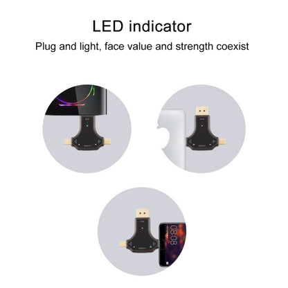D63A DisplayPort + Mini DP + UCB-C / Type-C Male to HDMI Female 3 in 1 Adapter - Converter & Adapter by buy2fix | Online Shopping UK | buy2fix