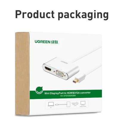 Ugreen 2 in 1 HD 1080P 4K Thunderbolt Mini DisplayPort DP to HDMI & VGA Plastic Shell Adapter Converter / Cable for Projector,Television,Monitor(Black) - Converter by UGREEN | Online Shopping UK | buy2fix