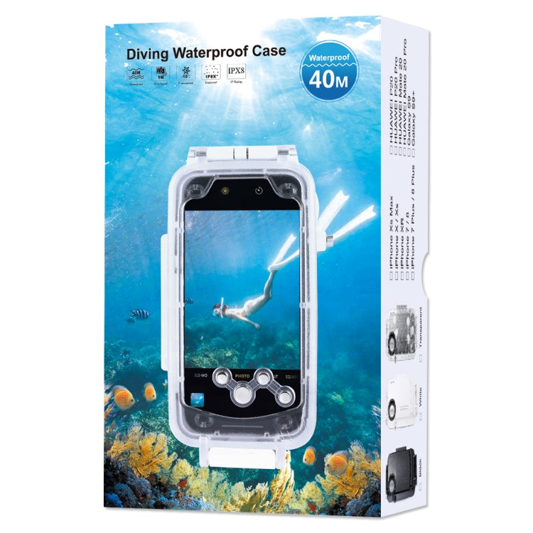 HAWEEL 40m/130ft Waterproof Diving Case for Huawei P20, Photo Video Taking Underwater Housing Cover(White) - Huawei Cases by HAWEEL | Online Shopping UK | buy2fix