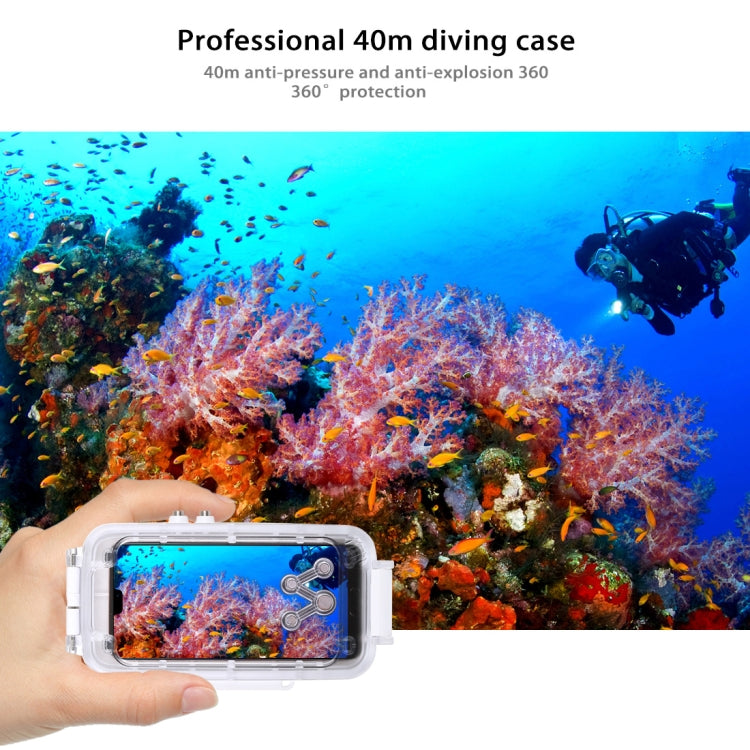 HAWEEL 40m/130ft Waterproof Diving Case for Huawei P20, Photo Video Taking Underwater Housing Cover(White) - Huawei Cases by HAWEEL | Online Shopping UK | buy2fix