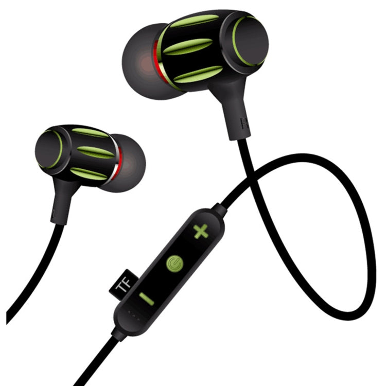 MG-G21 Bluetooth 4.2 Sport Wireless Bluetooth Earphone, Support Card(Green Black) - Bluetooth Earphone by buy2fix | Online Shopping UK | buy2fix