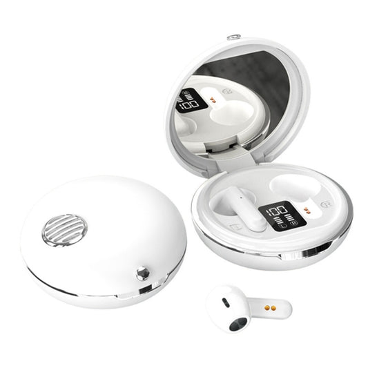 HXSJ Air-S28 TWS Bluetooth 5.3 True Wireless HiFi Stereo Make-up Mirror Earphones with Charging Case (White) - TWS Earphone by HXSJ | Online Shopping UK | buy2fix