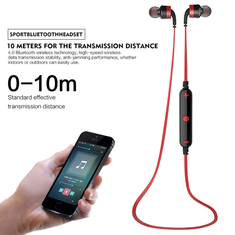 AWEI A960BL Wireless Sport Bluetooth Earphone with Wire Control, Support Handfree Call(Red) - Bluetooth Earphone by awei | Online Shopping UK | buy2fix