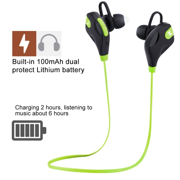 M8 Wireless Bluetooth Stereo Earphone with Wire Control + Mic, Wind Tunnel WT200 Program, Support Handfree Call, For iPhone, Galaxy, Sony, HTC, Google, Huawei, Xiaomi, Lenovo and other Smartphones(Green) - Bluetooth Earphone by buy2fix | Online Shopping UK | buy2fix