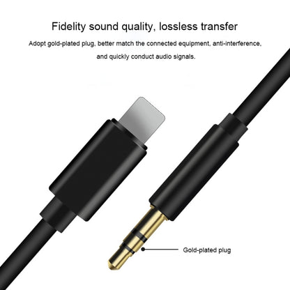 8 Pin to 3.5mm AUX Audio Adapter Cable, Length: 1m (Black) - Video & Audio Cable by buy2fix | Online Shopping UK | buy2fix