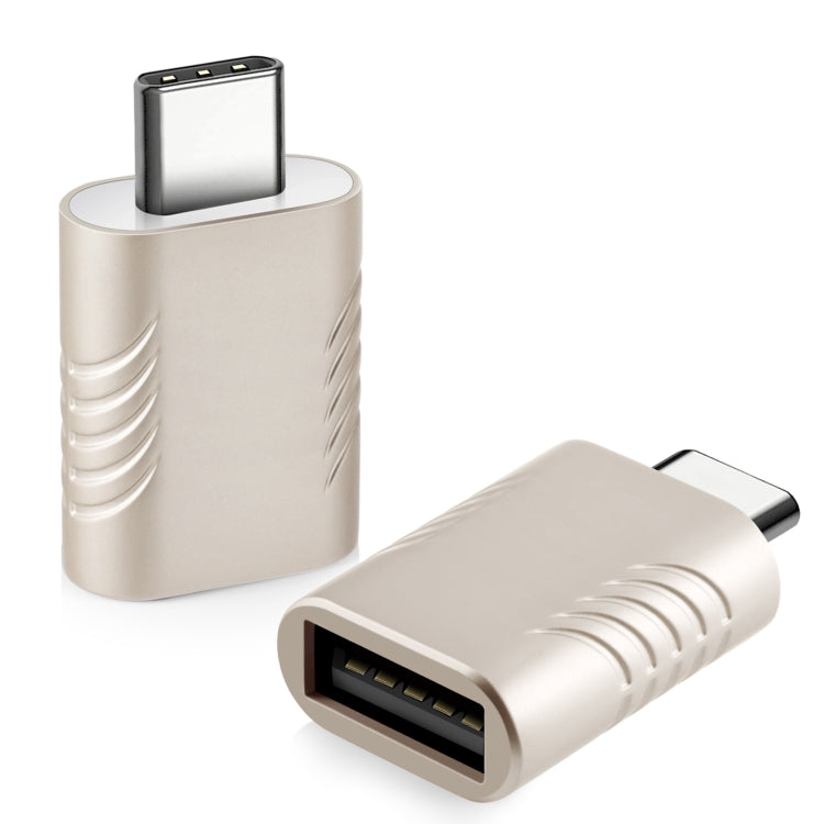 2 PCS SBT-148 USB-C / Type-C Male to USB 3.0 Female Zinc Alloy Adapter(Champagne Gold) - Converter & Adapter by buy2fix | Online Shopping UK | buy2fix