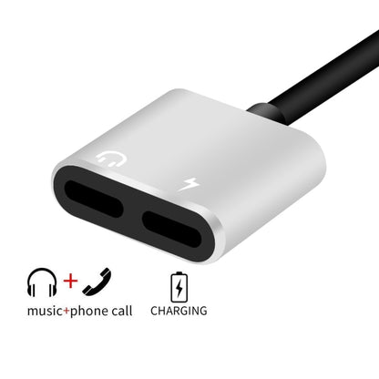 ENKAY Hat-prince HC-15 8 Pin + 3.5mm Jack to 8 Pin Charge Audio Adapter Cable, Support up to iOS 15.0(Silver) - Earphone Adapter by ENKAY | Online Shopping UK | buy2fix