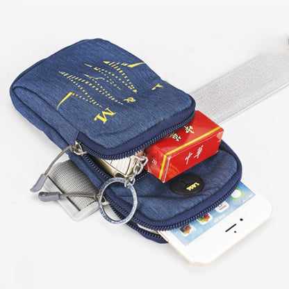 Universal 6.2 inch or Under Phone Zipper Double Bag Multi-functional Sport Arm Case with Earphone Hole, For iPhone, Samsung, Sony, Oneplus, Xiaomi, Huawei, Meizu, Lenovo, ASUS, Cubot, Ulefone, Letv, DOOGEE, Vkworld, and other Smartphones(Blue) - 5.5~6.5 inch by buy2fix | Online Shopping UK | buy2fix