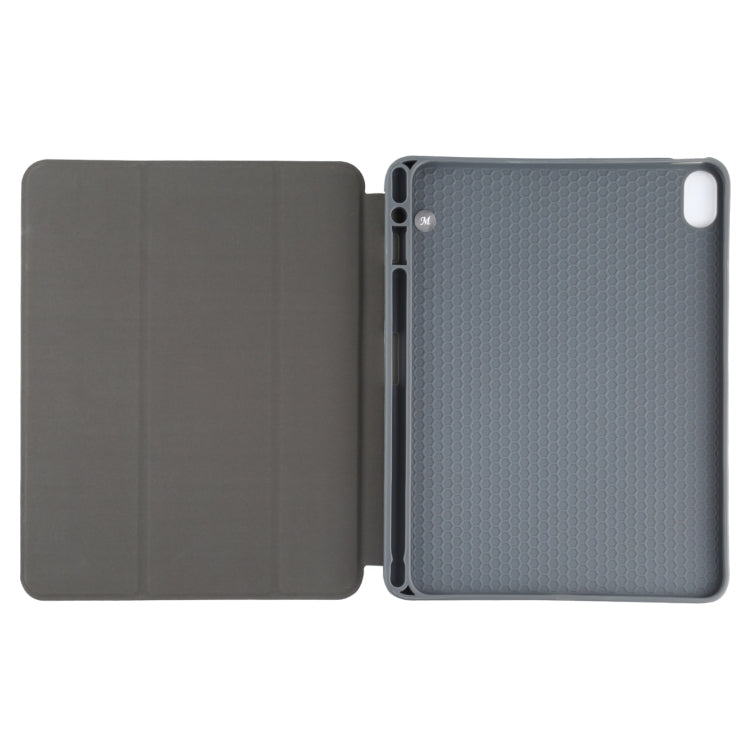 Mutural YASHI Series TPU + PU Cloth Pattern Texture Horizontal Flip Leather Case with Three-folding Holder & Pen Slot & Wake-up / Sleep Function For iPad Air 2022 / 2020 10.9(Black) - iPad Air (2022) / (2020) 10.9 Cases by Mutural | Online Shopping UK | buy2fix