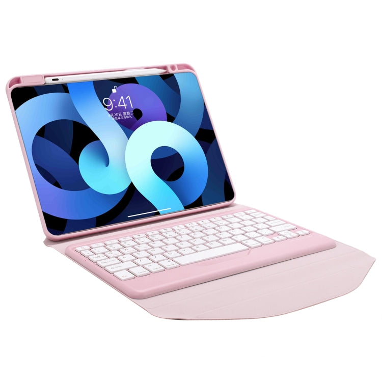 Z11B Pen Slot Bluetooth Keyboard Leather Tablet Case For iPad Pro 11 2021/2020/2018 (Pink) - For iPad Pro by buy2fix | Online Shopping UK | buy2fix