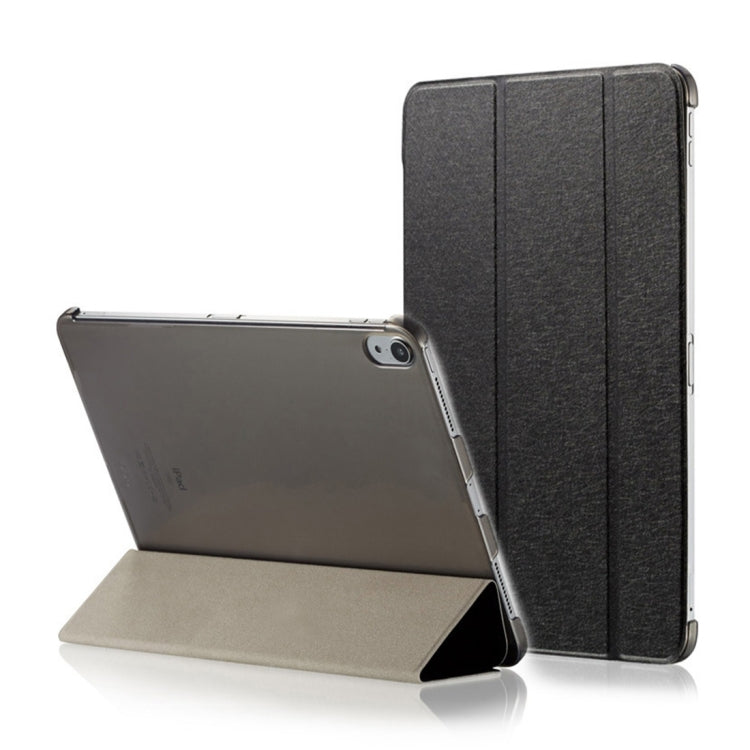 Silk Texture Horizontal Flip  Magnetic PU Leather Case for iPad Air 13 2024 / iPad Pro 12.9 inch (2018), with Three-folding Holder & Sleep / Wake-up Function(Black) - iPad Pro 11 (2018) Cases by buy2fix | Online Shopping UK | buy2fix