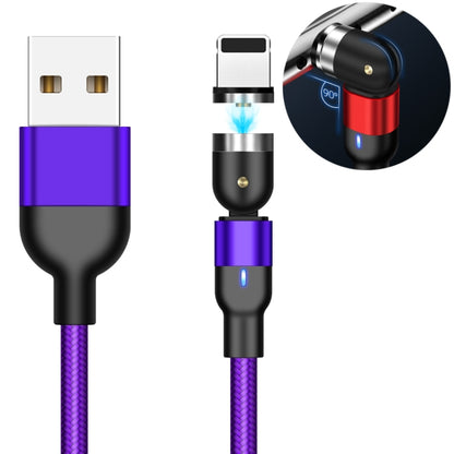 1m 2A Output USB to 8 Pin Nylon Braided Rotate Magnetic Charging Cable(Purple) - Charging Cable & Head by buy2fix | Online Shopping UK | buy2fix