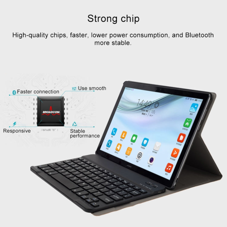 HW108A Detachable Magnetic Colorful Backlight Plastic Bluetooth Keyboard + Silk Pattern TPU Tablet Case for Huawei MediaPad M5 10.8 Pro / 10.8, with Pen Slot & Bracket(Pink) - Huawei Keyboard by buy2fix | Online Shopping UK | buy2fix