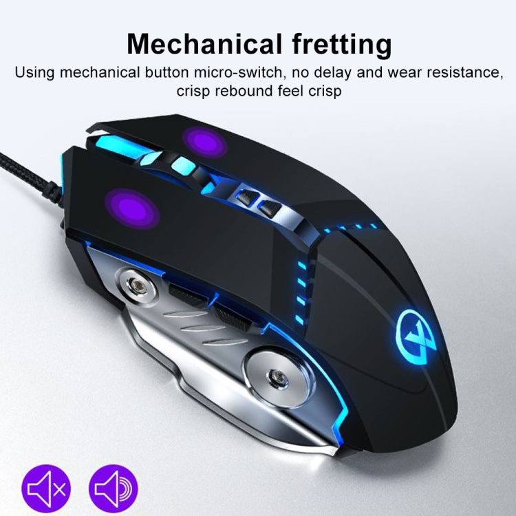 GM20 3200DPI 4-modes Adjustable 7-keys RGB Light Wired Gaming Mouse (Starlight Black) - Wired Mice by buy2fix | Online Shopping UK | buy2fix