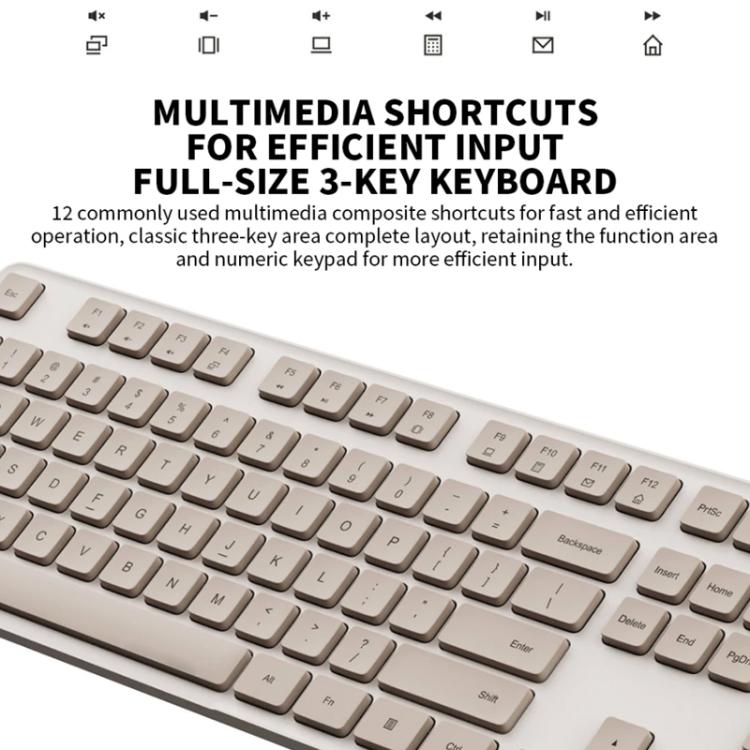 Original Xiaomi 2.4GHz Wireless Keyboard + Mouse Set 2 for Notebook Desktop Laptop(Milk Tea White) - Wireless Keyboard by Xiaomi | Online Shopping UK | buy2fix