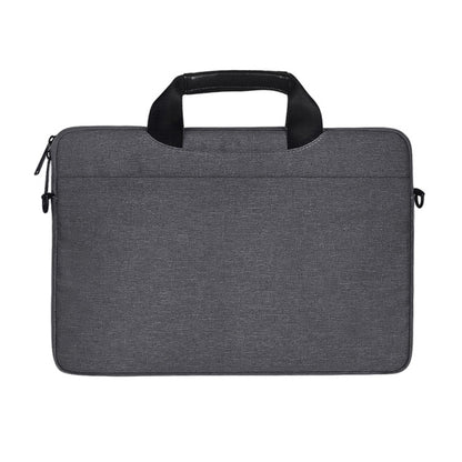 14.1 inch Breathable Wear-resistant Fashion Business Shoulder Handheld Zipper Laptop Bag with Shoulder Strap (Dark Gray) - 14.1 inch by buy2fix | Online Shopping UK | buy2fix