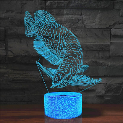 Fish Shape 3D Colorful LED Vision Light Table Lamp, USB Touch Version - Novelty Lighting by buy2fix | Online Shopping UK | buy2fix