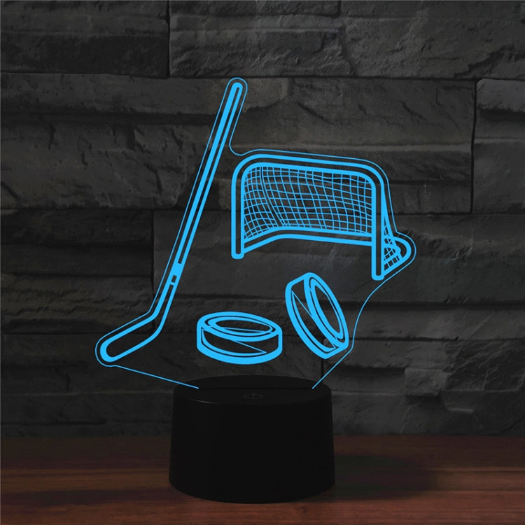 Ice Hockey Shape 3D Colorful LED Vision Light Table Lamp, Crack Remote Control Version - Novelty Lighting by buy2fix | Online Shopping UK | buy2fix