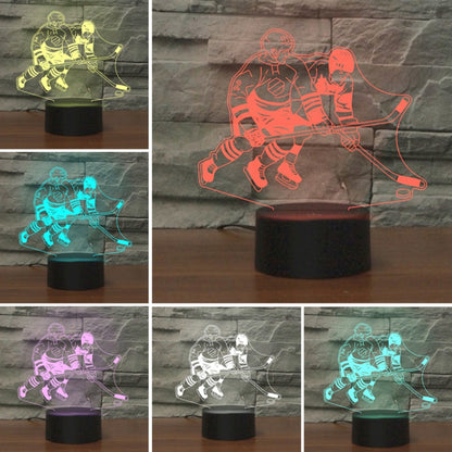 Playing Ice Hockey Shape 3D Colorful LED Vision Light Table Lamp, USB & Battery Version - Novelty Lighting by buy2fix | Online Shopping UK | buy2fix