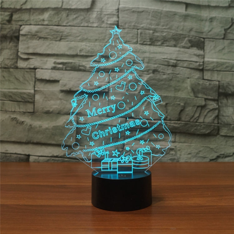 Christmas Tree Shape 3D Colorful LED Vision Light Table Lamp, Crack Touch Version - Novelty Lighting by buy2fix | Online Shopping UK | buy2fix