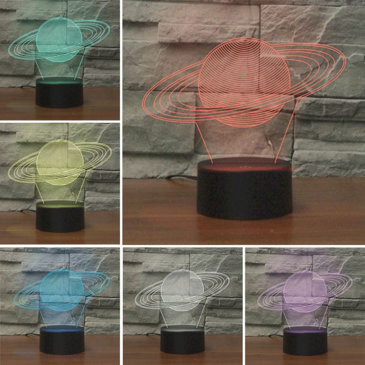 Saturn Shape 3D Colorful LED Vision Light Table Lamp, Crack Touch Version - Novelty Lighting by buy2fix | Online Shopping UK | buy2fix