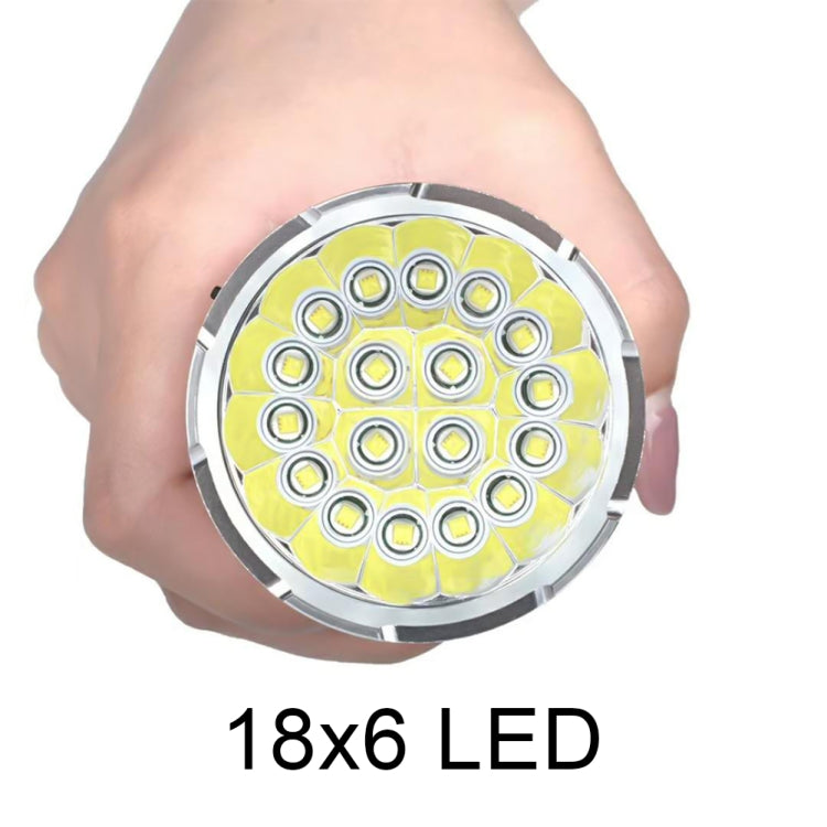 3 Gears, K18MAX 18xT6, Luminous Flux: 5400lm LED Flashlight, Without Battery (Black) - LED Flashlight by buy2fix | Online Shopping UK | buy2fix
