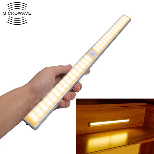 2.8W 60 LEDs Warm White Wide Screen Intelligent Human Body Sensor Light LED Corridor Cabinet Light, USB Charging Version - Sensor LED Lights by buy2fix | Online Shopping UK | buy2fix