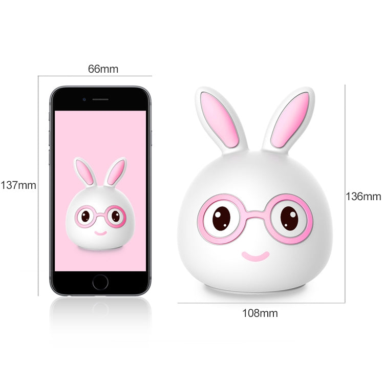 Happy Rabbit Creative Touch 3D LED Decorative Night Light, USB Charging Version (Blue) - Night Lights by buy2fix | Online Shopping UK | buy2fix