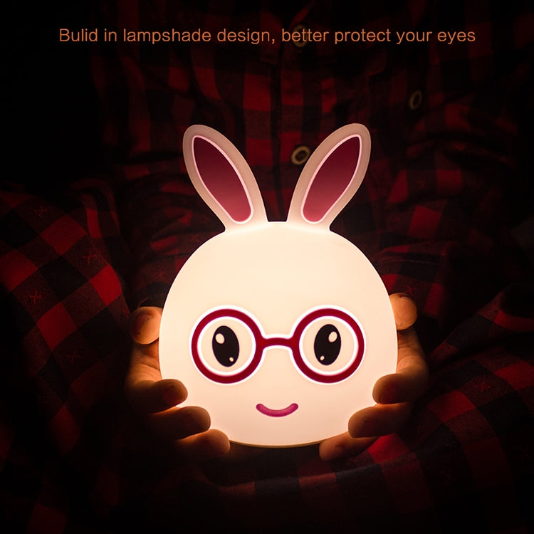 Smiling Rabbit Creative Touch 3D LED Decorative Night Light, USB Charging Version (Pink) - Night Lights by buy2fix | Online Shopping UK | buy2fix