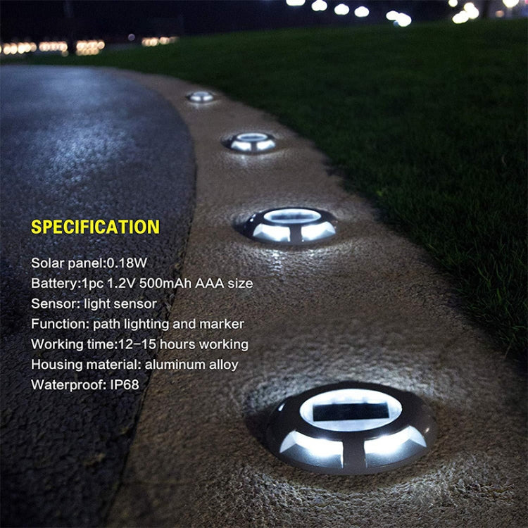 LED Solar Powered Embedded Ground Lamp IP68 Waterproof Outdoor Garden Lawn Lamp(Black) - Buried Lights by buy2fix | Online Shopping UK | buy2fix