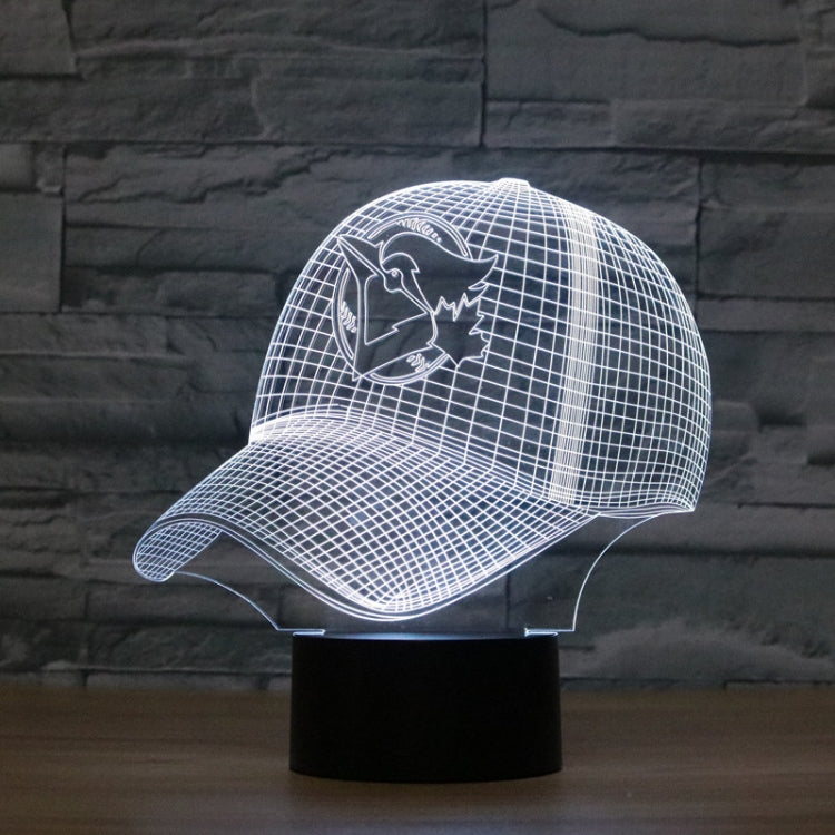 Baseball Cap Shape 3D Colorful LED Vision Light Table Lamp, Charging Touch Version - Novelty Lighting by buy2fix | Online Shopping UK | buy2fix
