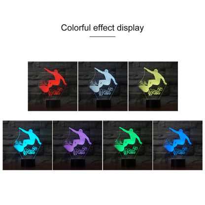 Surf Riding Shape 3D Colorful LED Vision Light Table Lamp, 16 Colors Remote Control Version - Novelty Lighting by buy2fix | Online Shopping UK | buy2fix