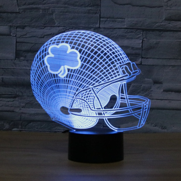 Rugby Hat Flower Shape 3D Colorful LED Vision Light Table Lamp, USB Touch Version - Novelty Lighting by buy2fix | Online Shopping UK | buy2fix