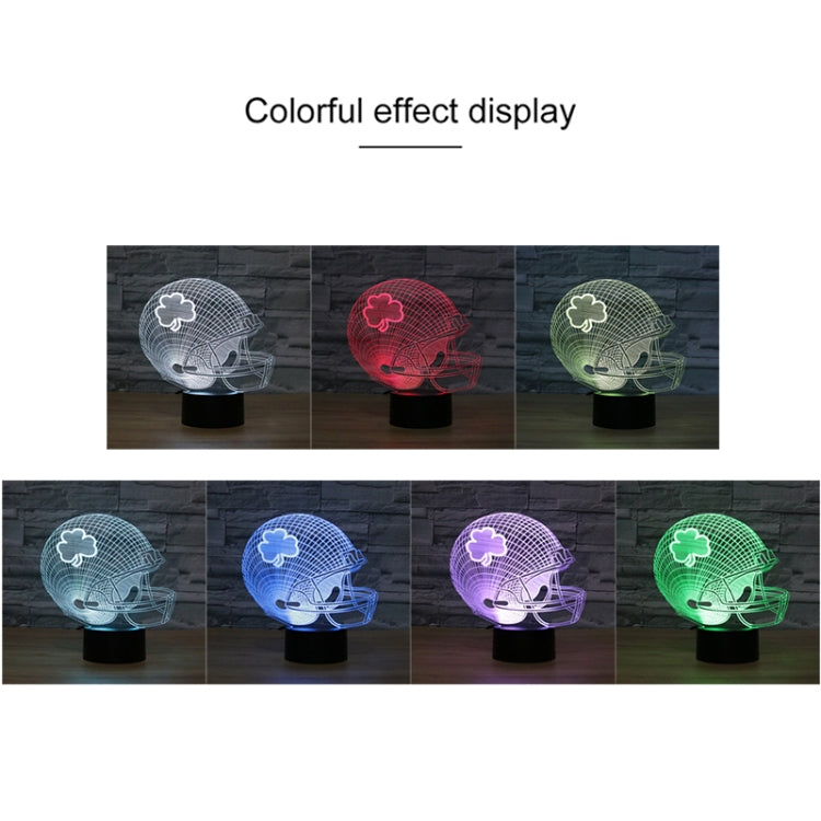 Rugby Hat Flower Shape 3D Colorful LED Vision Light Table Lamp, USB Touch Version - Novelty Lighting by buy2fix | Online Shopping UK | buy2fix