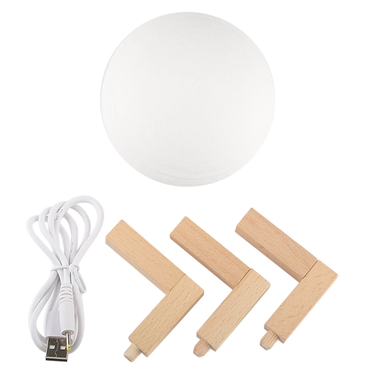 10cm Touch Control 3D Print Jupiter Lamp, USB Charging 2-Color Changing Energy-saving LED Night Light with Wooden Holder Base - Night Lights by buy2fix | Online Shopping UK | buy2fix