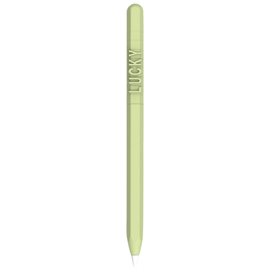 LOVE MEI For Apple Pencil 1 Number Letter Design Stylus Pen Silicone Protective Case Cover(Green) - Pencil Accessories by LOVE MEI | Online Shopping UK | buy2fix