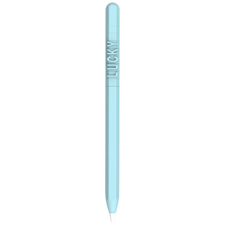 LOVE MEI For Apple Pencil 2 Number Letter Design Stylus Pen Silicone Protective Case Cover (Blue) - Pencil Accessories by LOVE MEI | Online Shopping UK | buy2fix