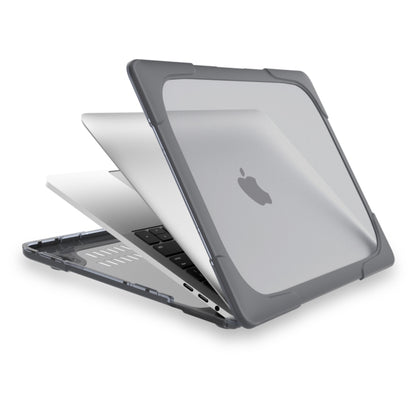 For Macbook Pro 13.3 inch (A1708) & with Touchbar (A1706) Laptop TPU + PC Folding Shockproof Protective Case with Holder(Grey) - MacBook Pro Cases by buy2fix | Online Shopping UK | buy2fix