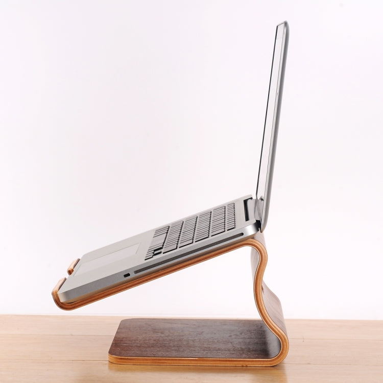 SamDi Artistic Wood Grain Desktop Heat Radiation Holder Stand Cradle for Apple Macbook, ASUS, Lenovo(Coffee) - MacBook Holder by buy2fix | Online Shopping UK | buy2fix