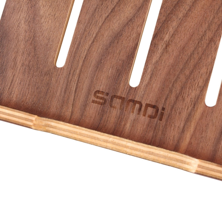 SamDi Artistic Wood Grain Walnut Desktop Heat Radiation Holder Stand Cradle, For iPad, Tablet, Notebook(Coffee) - MacBook Holder by buy2fix | Online Shopping UK | buy2fix