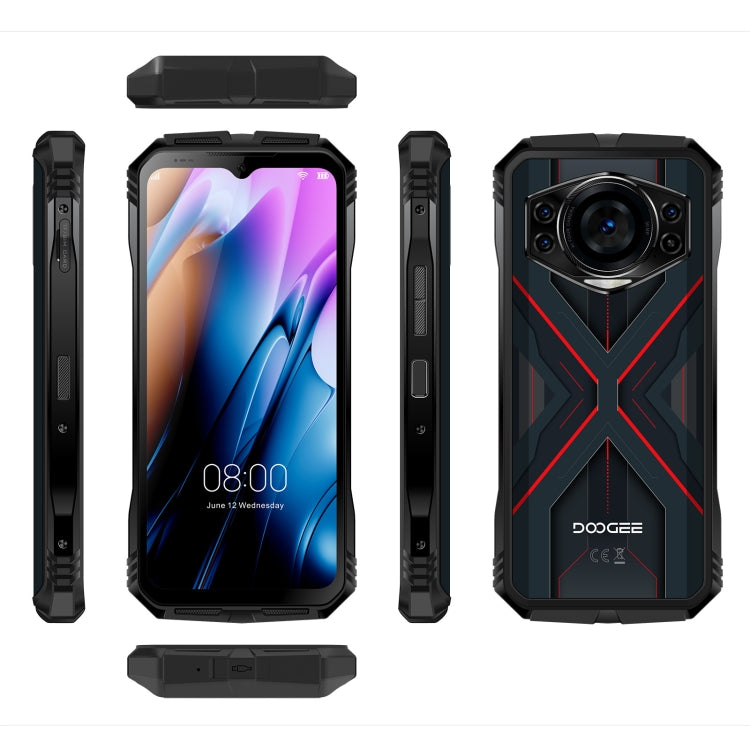 DOOGEE S Cyber, 8GB+256GB, 6.58 inch Android 14 Spreadtrum T606 Octa Core, Network: 4G, OTG, NFC (Black Red) - DOOGEE by DOOGEE | Online Shopping UK | buy2fix