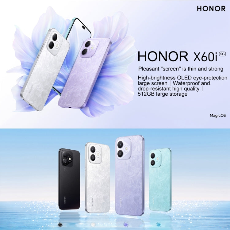 Honor X60i,  12GB+256GB, Screen Fingerprint, 6.7 inch MagicOS 8.0 Dimensity 6080 Octa Core, Network: 5G, OTG, Not Support Google Play (Blue) - Honor by Huawei | Online Shopping UK | buy2fix