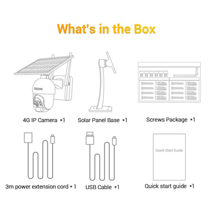 ESCAM QF450 HD 1080P 4G EU Version Solar Powered IP Camera with 64G Memory, Support Two-way Audio & PIR Motion Detection & Night Vision & TF Card - Dome Camera by ESCAM | Online Shopping UK | buy2fix