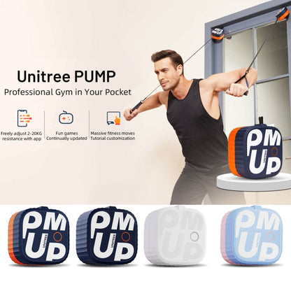 Unitree Pump Portable Home Gym Pump 4.4-44lbs Adjustable Resistance Cable Machine(Dark Blue) - Fitness Equipments by buy2fix | Online Shopping UK | buy2fix
