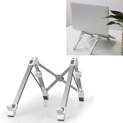 Aluminum Alloy Laptop Height Extender Holder Stand Folding Portable Computer Heat Dissipation Bracket, Size: 24.5x3.3x2.8cm (White) - MacBook Holder by buy2fix | Online Shopping UK | buy2fix